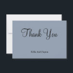 Cartões Azul Obrigado<br><div class="desc">Estes "Blue Modern Minimalist Wedding Graças You Cards" foram projetados para deixar uma impressão duradoura sobre seus entes queridos à medida que você mostra sua apreciação pela presença e gestos pensativos. O design limpo pode ser usado para qualquer ocasião, seja para agradecer aos convidados por estarem presentes no seu casamento,...</div>