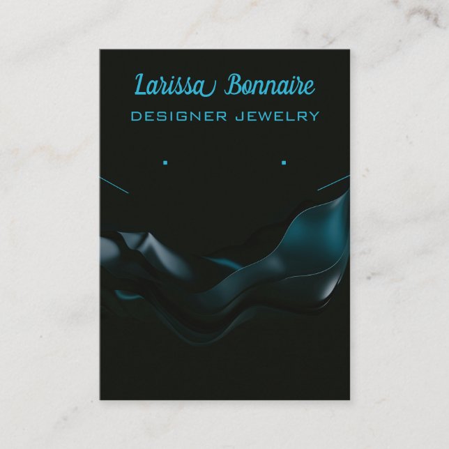 Cartões blindados de ondas azuis escuras editáveis (Frente)