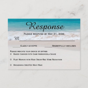 Cartões brancos da resposta da areia RSVP das