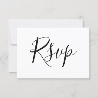 Cartões Brancos RSVP De Script Simples Para Casame