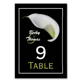 Cartões Calla Lily Wedding Table Number