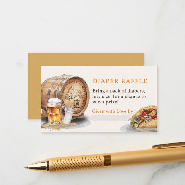 Cartões Causados de Fralda de cerveja Raffle (Frente/Verso In Situ)