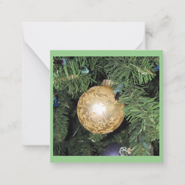 Cartões Chatos de Natal com Ornamentos (Frente)