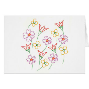 Cartões coloridos da colagem da flor do desenho de
