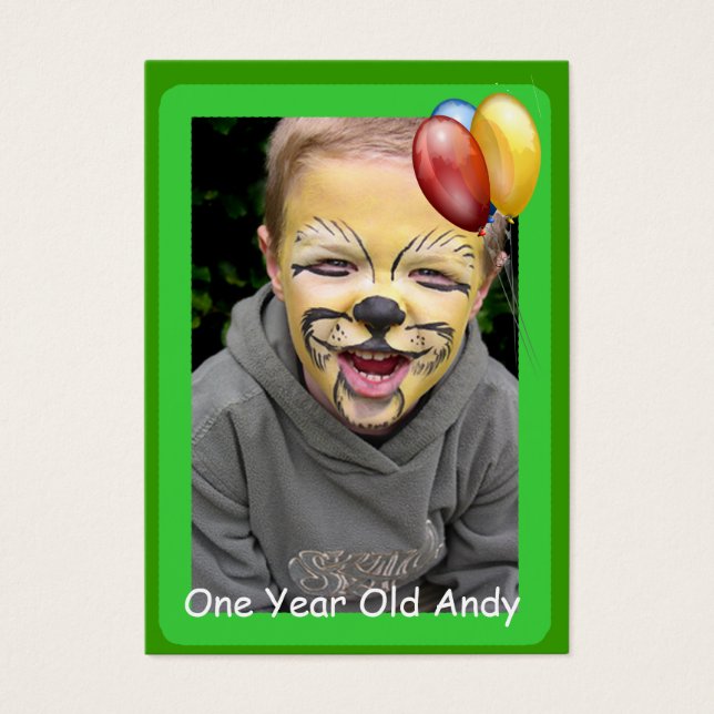 Cartões com fotos de aniversário de um ano (Frente)