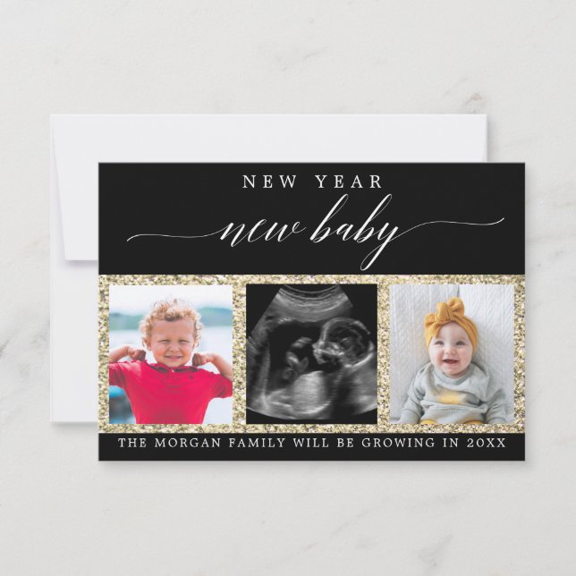 Cartões com fotos de Anúncio de Gravidez de Ano No (Frente)