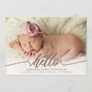 Cartões com fotos de anúncio de nascimento do bebê