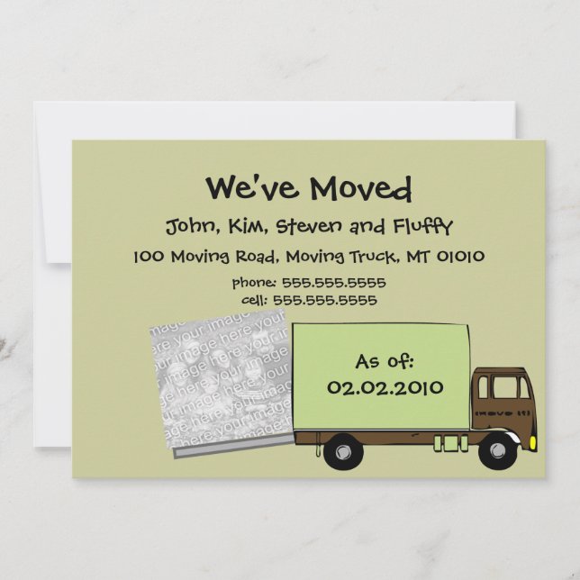 Cartões com fotos de Anúncio em Movimento Verde Mo (Frente)