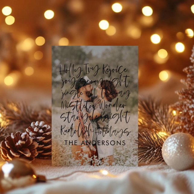 Cartões com fotos de Feriado de Tipografia Manuscr (Criador carregado)