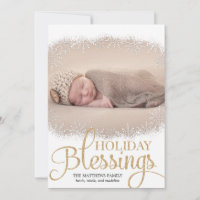 Cartões com fotos de Férias de Blessings - Brancos