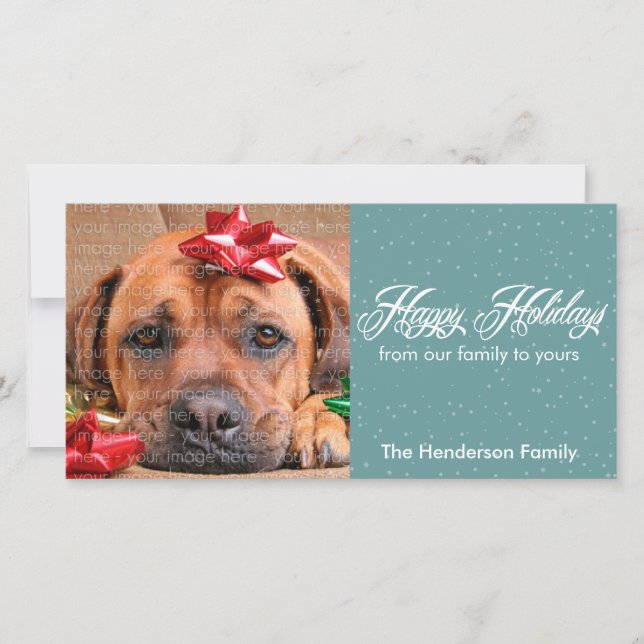 Cartões com fotos de Férias de Neve e Faíscas (Frente)