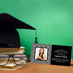 Cartões com fotos de graduação em impressão animal