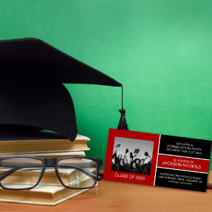 Cartões com fotos de Graduação Vermelha e Preta