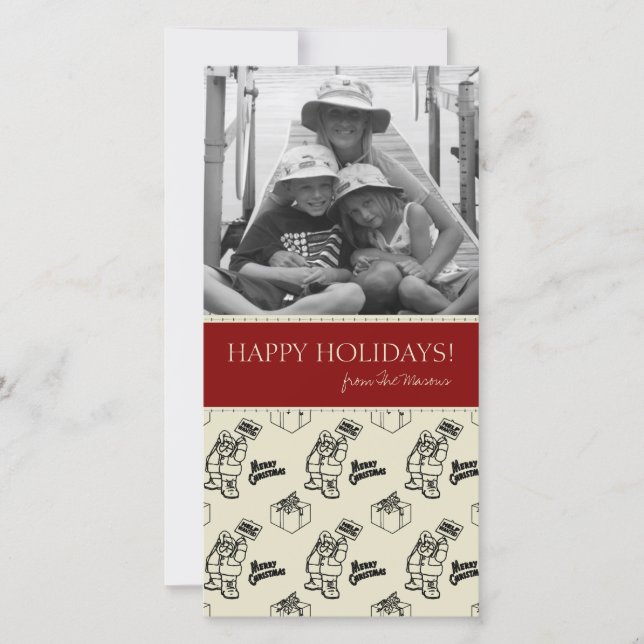 Cartões com fotos de Papais noeis de Natal (Frente)