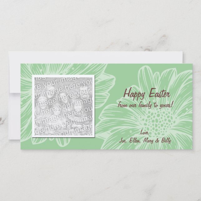 Cartões com fotos de Páscoas de margarida verde (Frente)