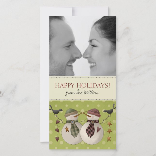 Cartões com fotos de Snowmen de Natal (Frente)