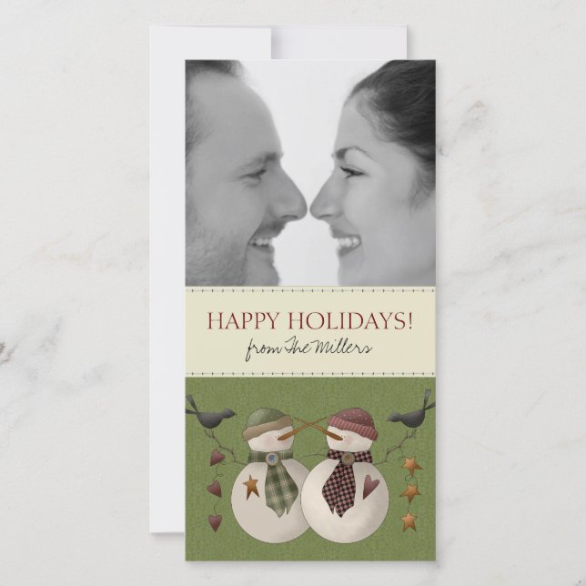 Cartões com fotos de Snowmen de Natal (Frente)