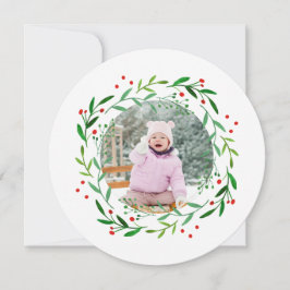 Cartões com fotos de Watercolor Christmas Holly Wr