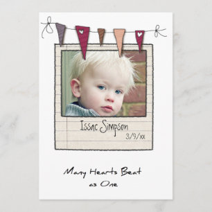 cartões com fotos do anúncio da adopção