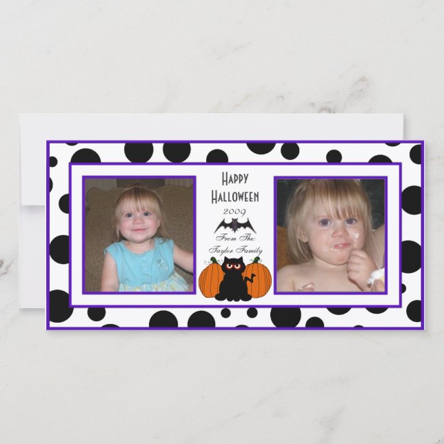 Cartões com fotos do Dia das Bruxas (Frente)