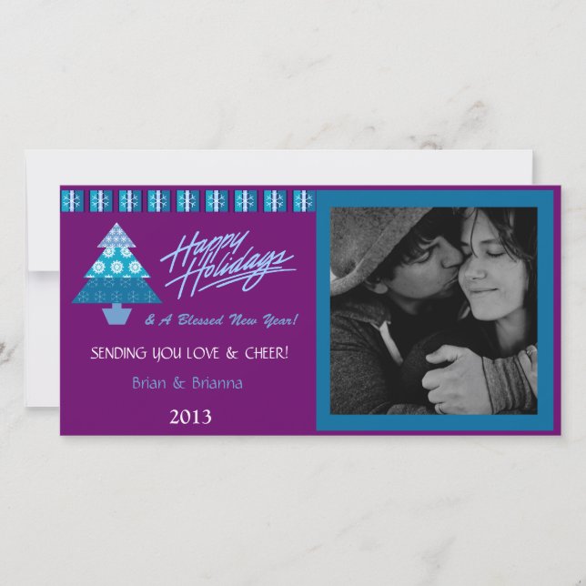 Cartões com fotos do Xmas do Árvore-Prumo do (Frente)