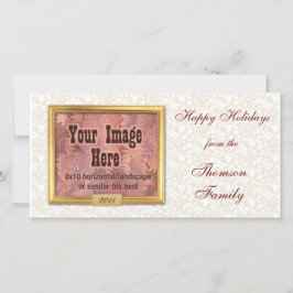 Cartões com fotos Personalizados de Quadro Dourado