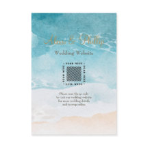 Cartões com Fundo de Aquarela de Praia e Oceano