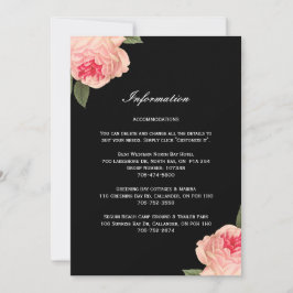 Cartões com Listras e Detalhes de Peônia Coral