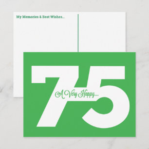 Cartões Comemorativos de 75 Anos - em verde