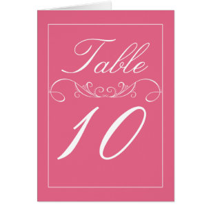 Cartões cor-de-rosa modernos do número da mesa d