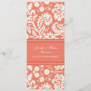 Cartões corais do anúncio do recem casados do