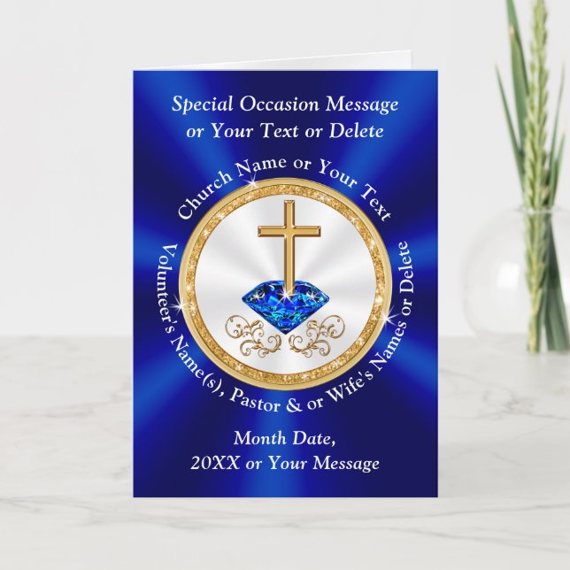 Cartões Cristãos Personalizados para Pastores, Esp (Frente)