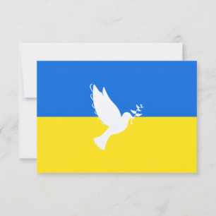 Cartões da Bandeira da Ucrânia Pombo da Paz Apoio