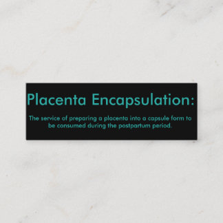 Cartões da capsulagem da placenta