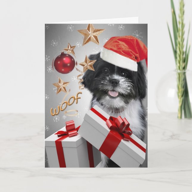 Cartões da compra do Natal de Shih Tzu (Frente)