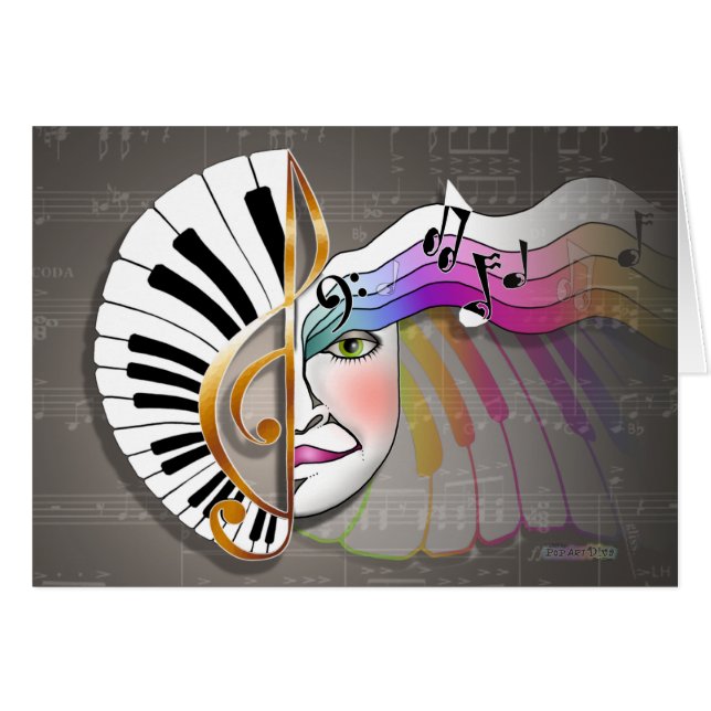 CARTÕES da máscara da música (Frente Horizontal)