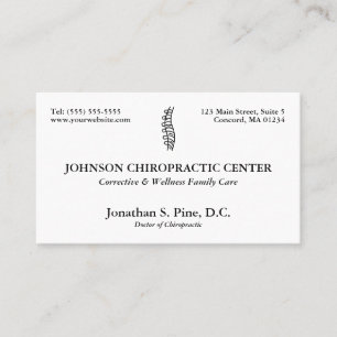 Cartões da nomeação do Chiropractor do logotipo