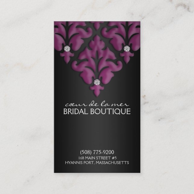 Cartões da nomeação do damasco do diamante da (Frente)