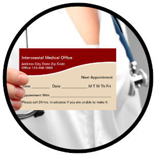 Cartões da nomeação do médico escritório