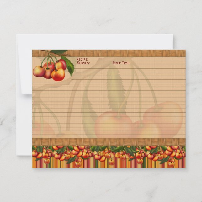 Cartões da receita da cereja (Frente)