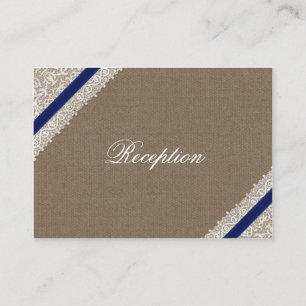 Cartões da recepção de casamento do laço dos azuis