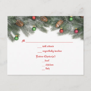 Cartões da resposta do casamento do Natal do