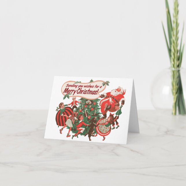 Cartões "dançando em volta da árvore", estilo de v (Frente)