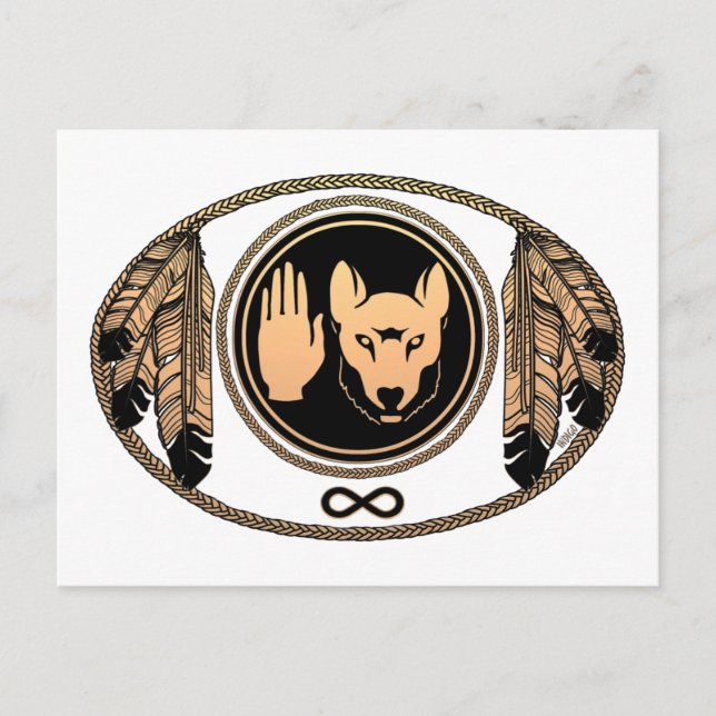 Cartões das Nações - Lobo Cartões de Arte Nativos (Frente)