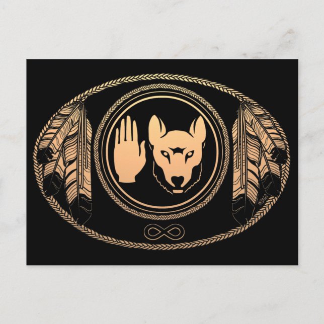 Cartões das Nações - Lobo Cartões de Arte Nativos (Frente)