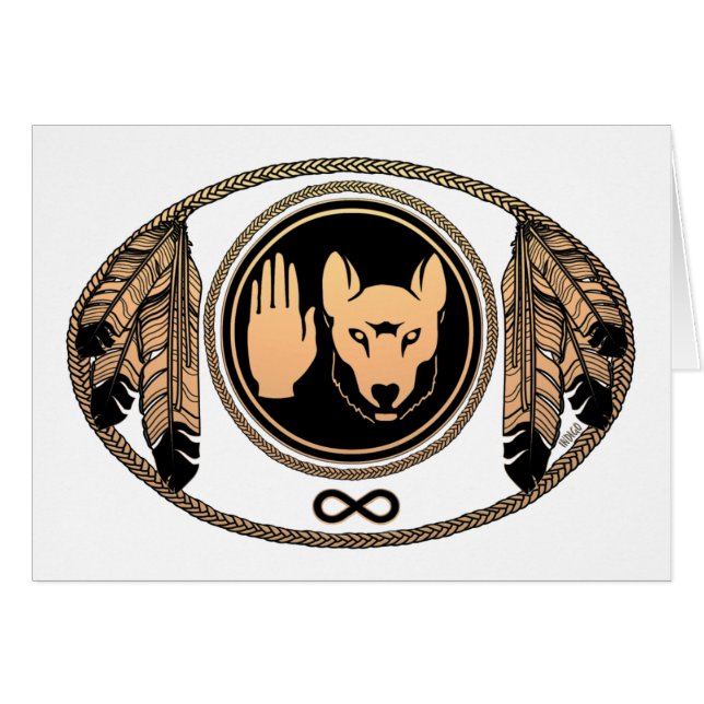 Cartões das Primeiras Nações Metis Wolf (Frente Horizontal)