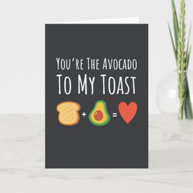 Cartões de Abacate Fofos Frutas Vegano Vegetariano (Frente)