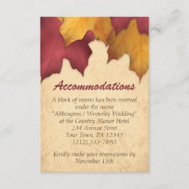 Cartões de Acomodação Dourado Outonal Rústico Borg