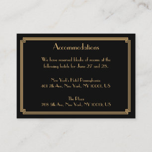 Cartões de acomodação para casamento preto do Gran