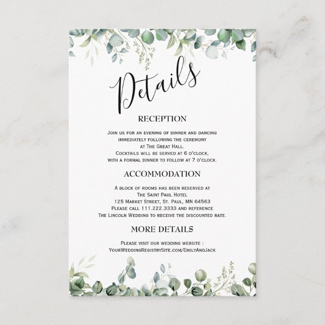 Cartões de Acompanhamento de Casamento Minimalista (Frente)